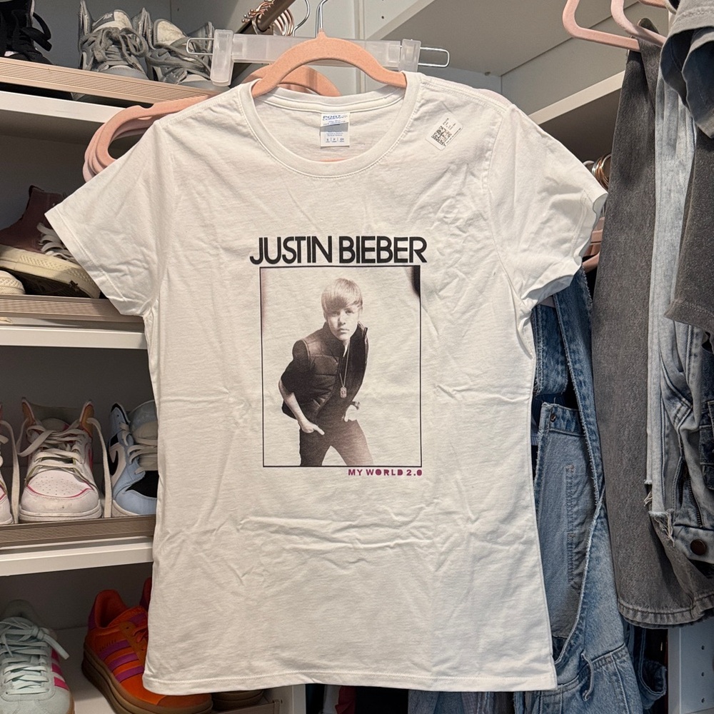 Small White, Justin Bieber T-Shirt, New with tag